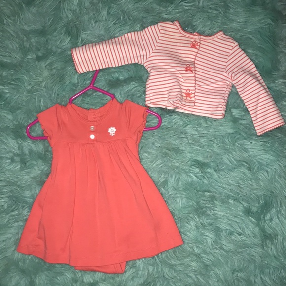 Carter’s | 3 M | 2 piece coral & white dress - Picture 5 of 10